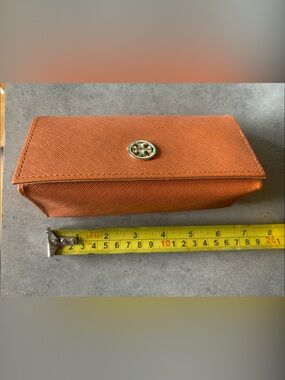 Tory Burch Glasses Case with Gold Logo Button